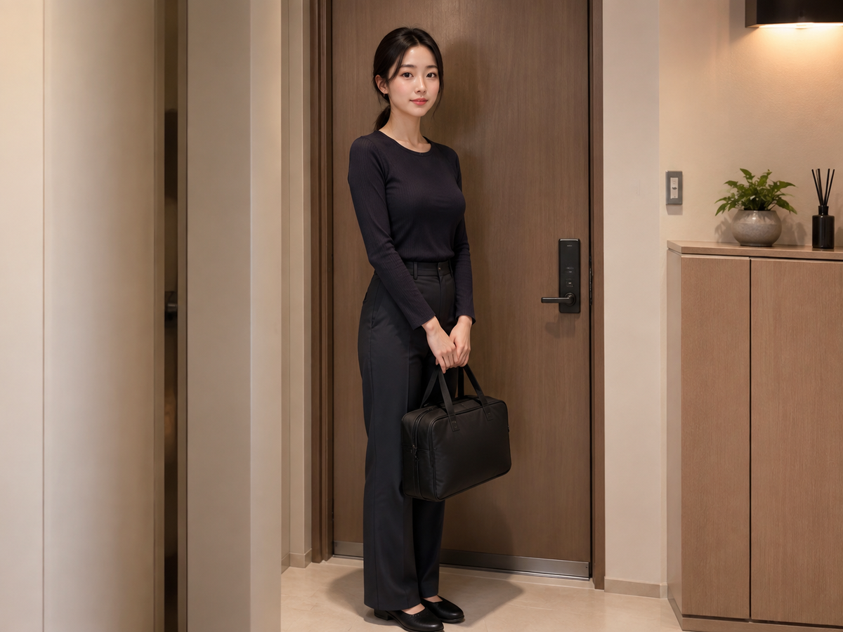 서울 등촌동 방문 홈케어 일정을 준비하는 젊은 성인 한국 여성 관리사
